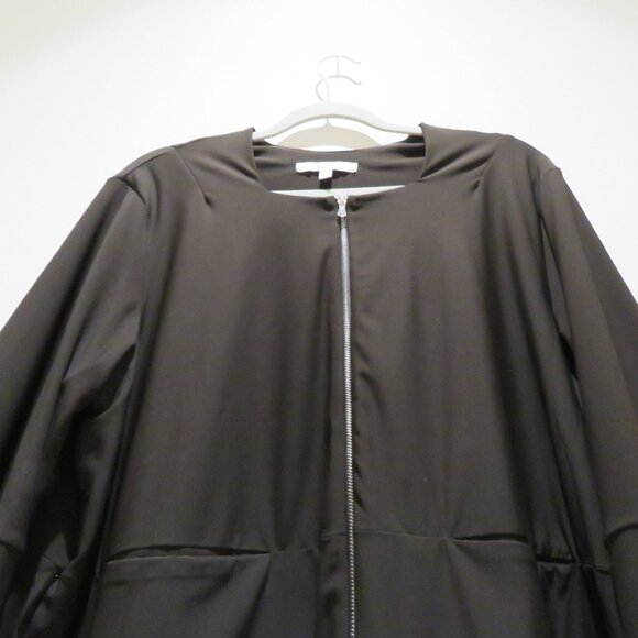 SYMPLI Cropped Lantern Jacket with Zip Front in Chocolate Brown Lagenlook NWT - Picture 9 of 13